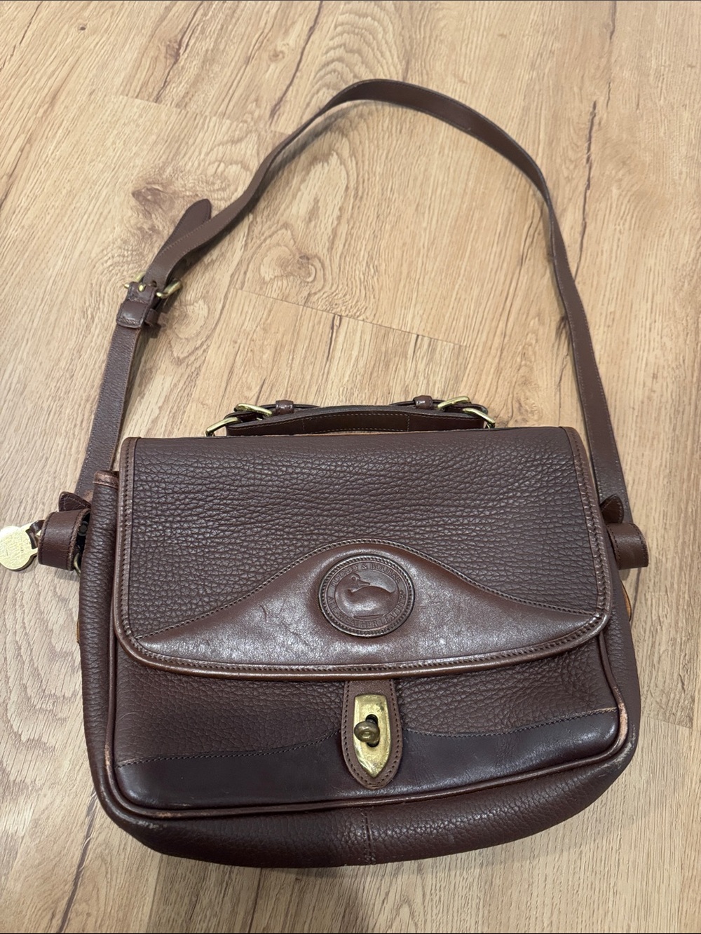 Vintage Dooney and Burke Classic Brown Leather Crossbody Bag